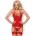 Obsessive 838-COR-3 Corset & Thong Red S/M