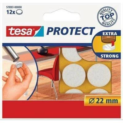 tesa® Protect Plstěné samolepicí podložky Barva: bílá, Rozměr: Ø 22 mm, Doplňující informace: kolečka