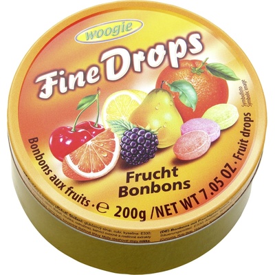 Woogie Fine drops Ovocná zmes v plechovej dóze 200 g