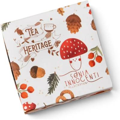 Tea Heritage podzimní dárková sada bio čaje a rooibosu 10 ks červená barva