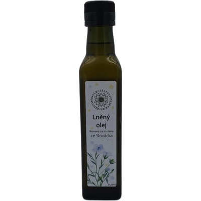 Olejářství Lněný olej z odrůdy Libra s lignany s čerstvými omega 3 ALA 1 l