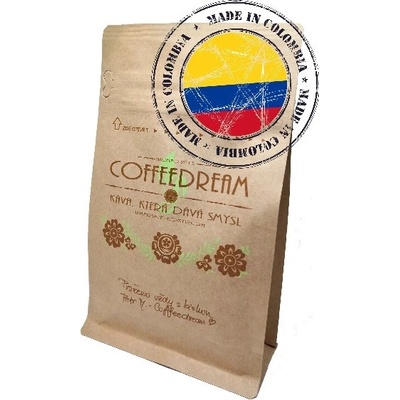 Coffeedream Káva Kolumbie Excelso Medellin hrubé mletí frenchpress filtrovaná káva A43 250 g