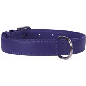 COLLAR Плосък кожен нашийник лилав 27 - 36см, 15мм