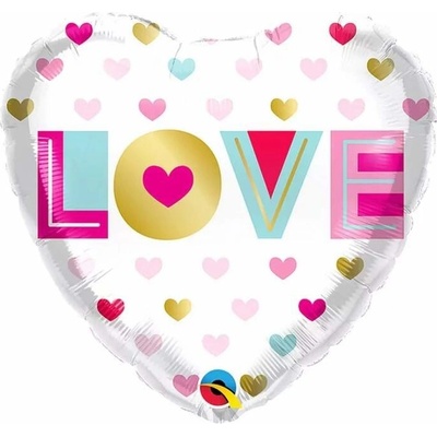 Lepaso Fóliový balónek 18 palcový QL HRT Love metalíza%