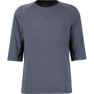 Stoic Мъжка фланелка с къс ръкав за колоездене Stoic PerformanceMerino LofsdalenSt. MTB 3/4 Shirt Cycling jersey - Ink Grey / Black (056-4034-0212)