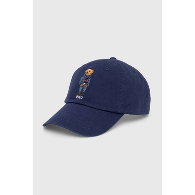 Ralph Lauren Памучна шапка с козирка Polo Ralph Lauren в тъмносиньо с апликация (710706538)