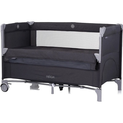 Chipolino Бебешка кошара с падаща страна Chipolino - Релакс, антрацит лен (KOSIRE251AN)