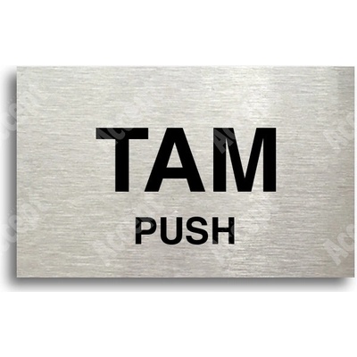 ACCEPT Tabulka SEM - TAM - typ 16 (80 x 50 mm) - stříbrná tabulka - černý tisk bez rámečku