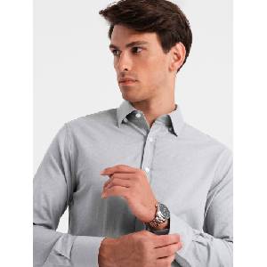 Ombre Clothing Мъжка риза Ombre Clothing SLIM FIT V2 OM-SHCS-0175 Ombre Clothing | Siv | МЪЖЕ | S