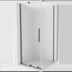 Mexen Velar плъзгаща душ кабина 90 x 90 см, матирано, четка Gun gray - 871-090-090-31-66 (871-090-090-31-66)