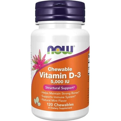 Now Foods Vitamin D-3 5000 IU chweable 120 tabliet