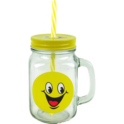 ProHome Sklenice se slámkou úsměv 500 ml