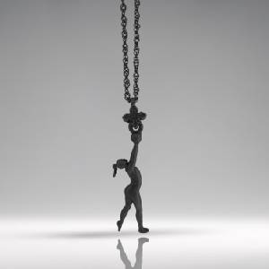  Художествена гимнастика (съчетание с топка) - Дамски спортен медальон от сребро 925 с оксидирано покритие - Ръчно изработено спортно бижу - Идеален подарък за жена, фенка на художествената гимнастика 
