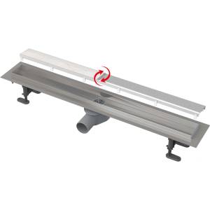 Alcadrain - Линеен сифон, Double Fit and Go 75 cm, включително решетка, неръждаема стомана APZ13-DOUBLE9-750 (APZ13-DOUBLE9-750)