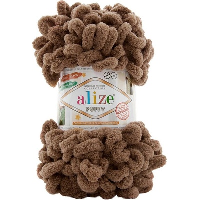 Alize příze Puffy 466 kaštanově hnědá
