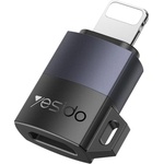 Yesido OTG адаптер - Yesido GS30 - Micro-USB → Lightning, 480Mbps, алуминий, 12W - Сив