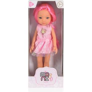 Moni Детска кукла Moni Toys - Pretty Doll, с розова коса, 33 cm (111805)