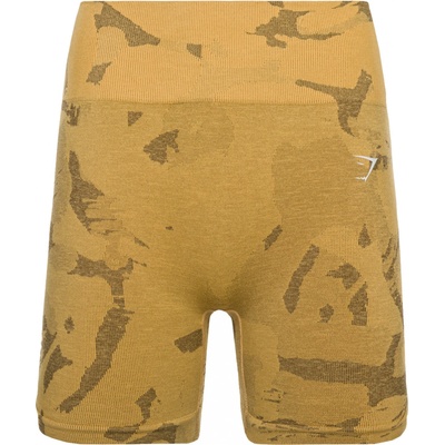 Gym Shark Dámské fitness kraťasy Adapt Camo Savanna Seamless ŽLUTÁ