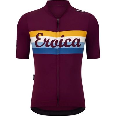 Santini Фланелка с къс ръкав за колоездене Santini Eroica Timo S/S Jersey Cycling jersey - Bordeaux (056-4380-0112)
