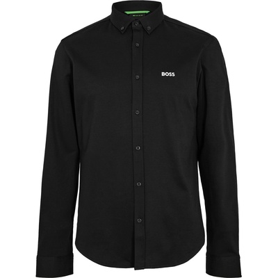 HUGO BOSS Риза с дълъг ръкав Boss Mens BOSS GREEN Motion Long Sleeve Buttoned Shirt with Logo Detail - Black 002