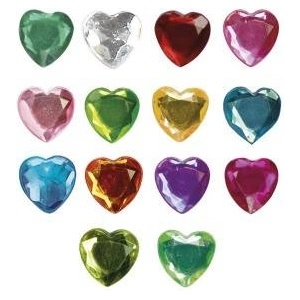 TITANUM Self-adhesive crystals heart mix 84pcs