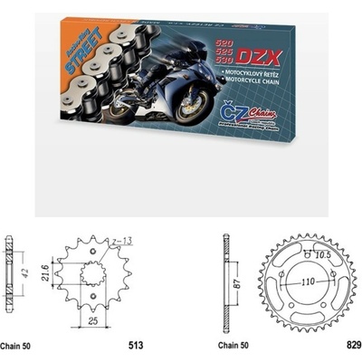 ČZ Řetězová sada Suzuki GSF 600, S Bandit 00-04