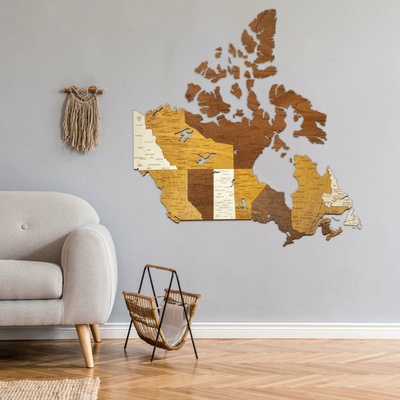 Drevená mapa Kanady 150 x 147 cm