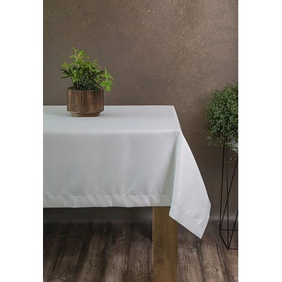 Eurofirany Luxusný obrus Jowita lurex biela/strieborná 140x180cm