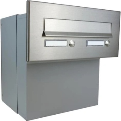 DOLS F-042 ČD-3 - nerezová poštová schránka na zamurovanie, s 2x menovkou a 2x zvončekovým tlačidlom