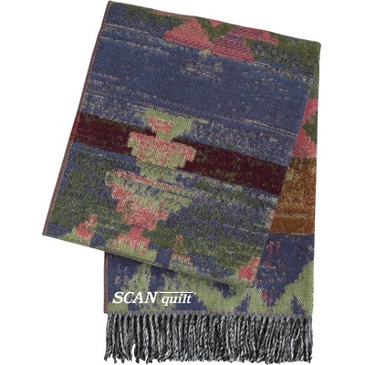 SCANquilt vlněný pléd Lamb soft navajo modročervenozelená střední 130x200