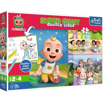 Trefl Puzzle 15 GIANT - Cocomelon, Весел ден с приятели / Cocomelon (42011)