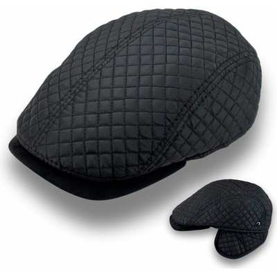 Krumlovanka Zimní černá nepromokavá pánská bekovka skryté klapky na uši zateplená Ho-058 – Zboží Dáma