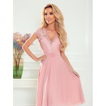 Numoco Рокля от шифон с дантелено деколте - мръсно розово Numoco LINDA numoco | Rozov | ЖЕНИ | XL