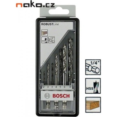 BOSCH sada vrtáků do dřeva Robust Line 7ks, šestihranná stopka 2607019923