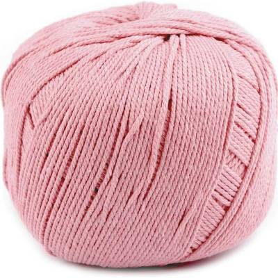Bavlněná příze macrame Ø2-2,5 mm rozčesávací, střední, 5 růžová sv.