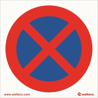 Walteco Zákazový symbol ""Zákaz zastavenia"" samolepiaci, 92 x 92 mm