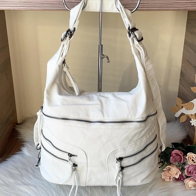 Дамска Бяла Чанта- Раница - Модел bl1513