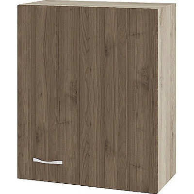 ИРИМ Горен шкаф за ъгъл с врата и рафт Сити АРО-17 дъб сонома арвен / орех адмирал 60 см