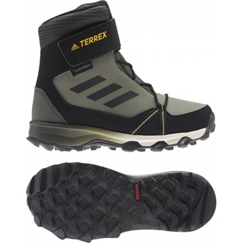 adidas detské zimné topánky Terrex Snow CF R.RDY K olivová / čierna / žltá