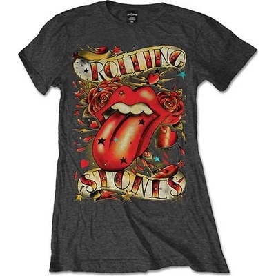 Rolling Stones tričko Tongue & Stars Šedá