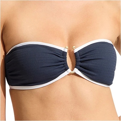 Seafolly Дамско бикини горнище Seafolly Women's Beach Bound Ring Front Bandeau Bikini top - True Navy - размер 40 (EU) (150-4244-0415)
