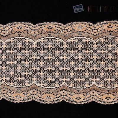 Elastická čipka staroružová, 160 mm