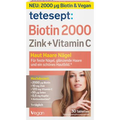 tetesept Biotin 2000 Zink + Vitamin C - 30 таблетки