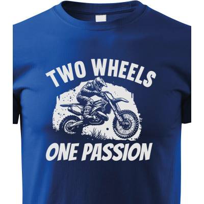 Dětské tričko Two wheels one passion Modrá Canvas tričko Bezvatriko.cz 2412