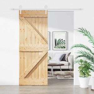 vidaXL Преплъзваща се врата 85 x 210 cm Естествено и бяло (3445171)