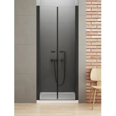 New Trendy D-0217A NEW SOLEO BLACK dvojkrídlové sprchové dvere do niky 110 cm čierna