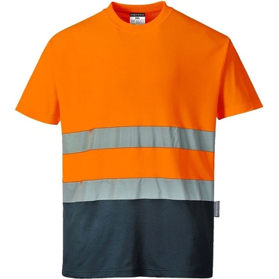 Portwest Tričko S173 krátký rukáv reflexní Oranžová/navy M