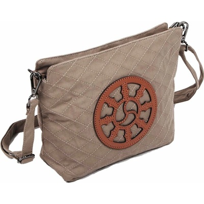 Tibetská kabelka crossbody Tharpa Khorlo šedohnedá