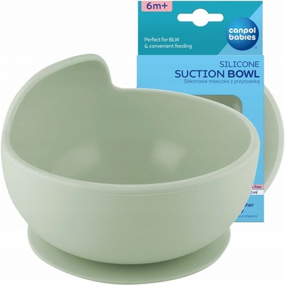Canpol babies Silikonová miska s přísavkou zelená 330 ml