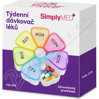 SimplyMed Dávkovač léků týdenní YHL075 Flower – Zboží Dáma